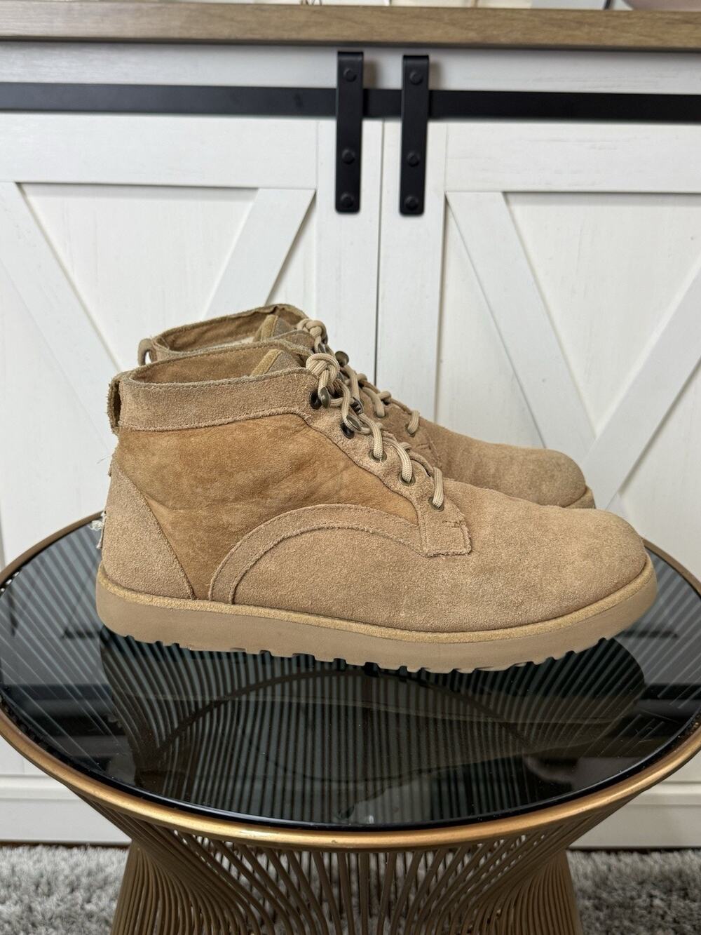 UGG Bethany Women's Boots Size 9 Brown Suede Sheepskin Lace Up Ankle Boots